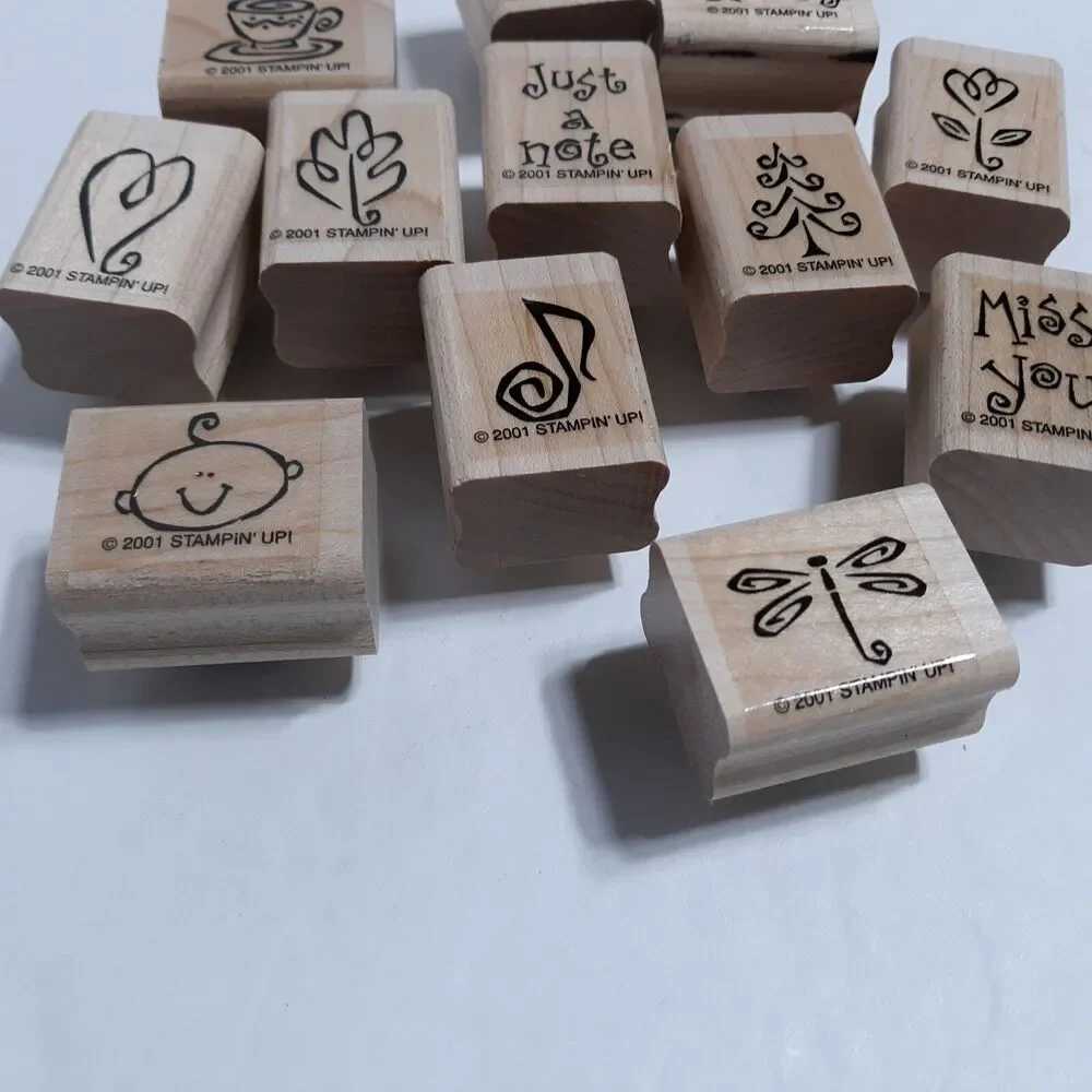Stampin Up Year Round Cheer 2001 Rubber Stamp Set Thank You Flowers Greetings
